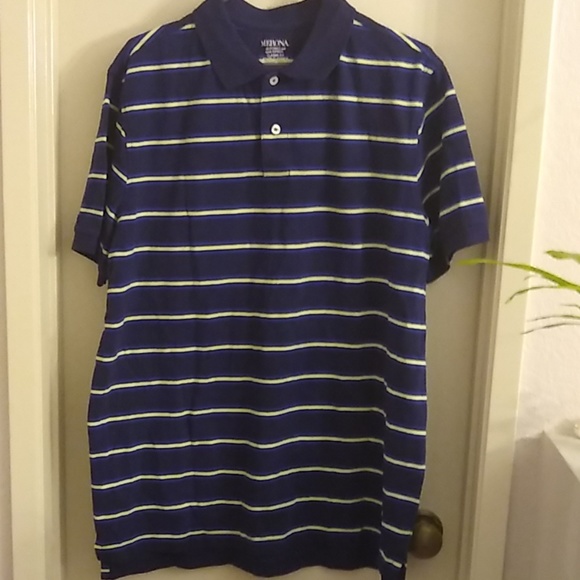 Merona Other - Men polo navy blue yellow short sleeve shirt tee